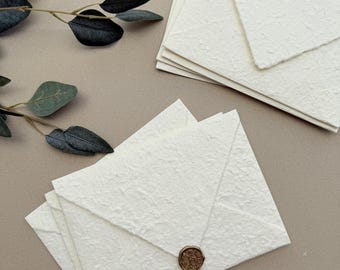 C5 Natural White Rough Textured Deckled Edge Wedding Envelopes | Save the Date | Bridesmaid Proposal Envelopes (6.5x9 inches or16.4x22.9 cm)