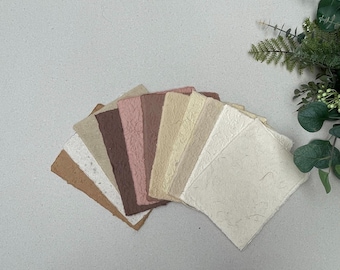 Natural Earth Tone 4x6 inches Torn Edged Textured Recycle, Mulberry Paper, Scrapbooking Paper