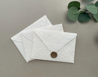 A7 Natural white Textured Deckled Edge, Cotton Fibre Handmade Envelopes