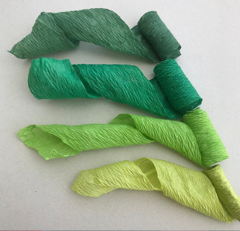 Green Crepe Paper Ribbon Mulberry Paper Ribbon Roll Paper Etsy