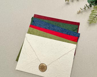 A7 5x7 Handmade Christmas Envelopes | Textured Natural Deckled Edge Envelopes