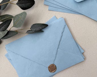 C5 Sky Blue Deckled Edge Wedding Envelopes | Save the Date | Bridesmaid Proposal | Bridal Shower Envelopes (6.5x9 inches or 16.4x22.9 cm)