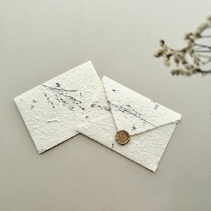 A7 Floral Natural, Recycle Decorative Mulberry Paper Envelopes