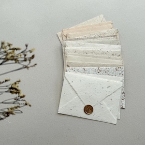 A7 Earth Tone, Natural Deckle Edge Paper Hand Torn Mulberry Paper Envelopes