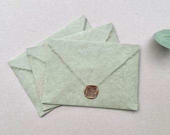 A7 5 1/4 x7 1/4" Sage Green Natural Deckled Edge | Hand Torn Envelopes | Wedding Envelopes