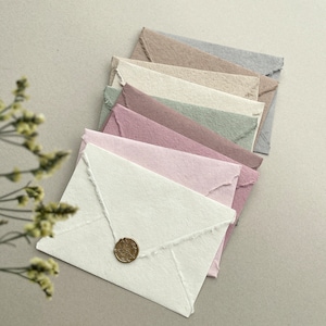 5 1/4 x7 1/4" A7 Natural Deckled Edge | Hand Torn Envelopes