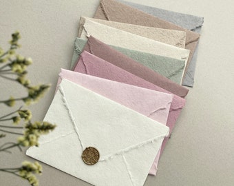 5 1/4 x7 1/4" A7 Natural Deckled Edge | Hand Torn Envelopes