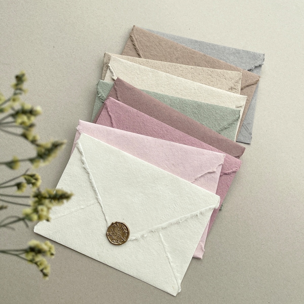 5 1/4 x7 1/4" A7 Natural Deckled Edge | Hand Torn Envelopes