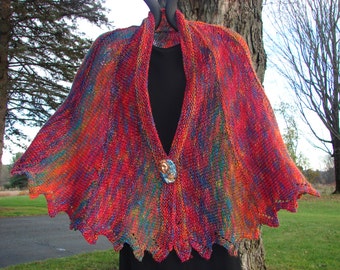 Sawtooth Shawl Great Adirondack Yarn Co short row shawl knitting