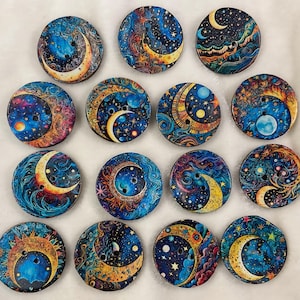 1" knopen - hemelse - manen - assortiment - handgemaakt geweldig Adirondack-garen - prijs is per knoop