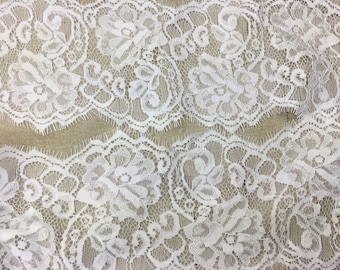 lace galloon 4.25” wide hand dyed bridal white sold by yard great adirondack wedding lace trim