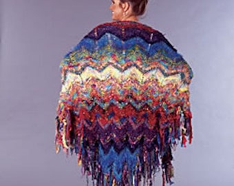 Shawl pattern Rainbow Chevron Butterfly Great Adirondack Yarn knitting