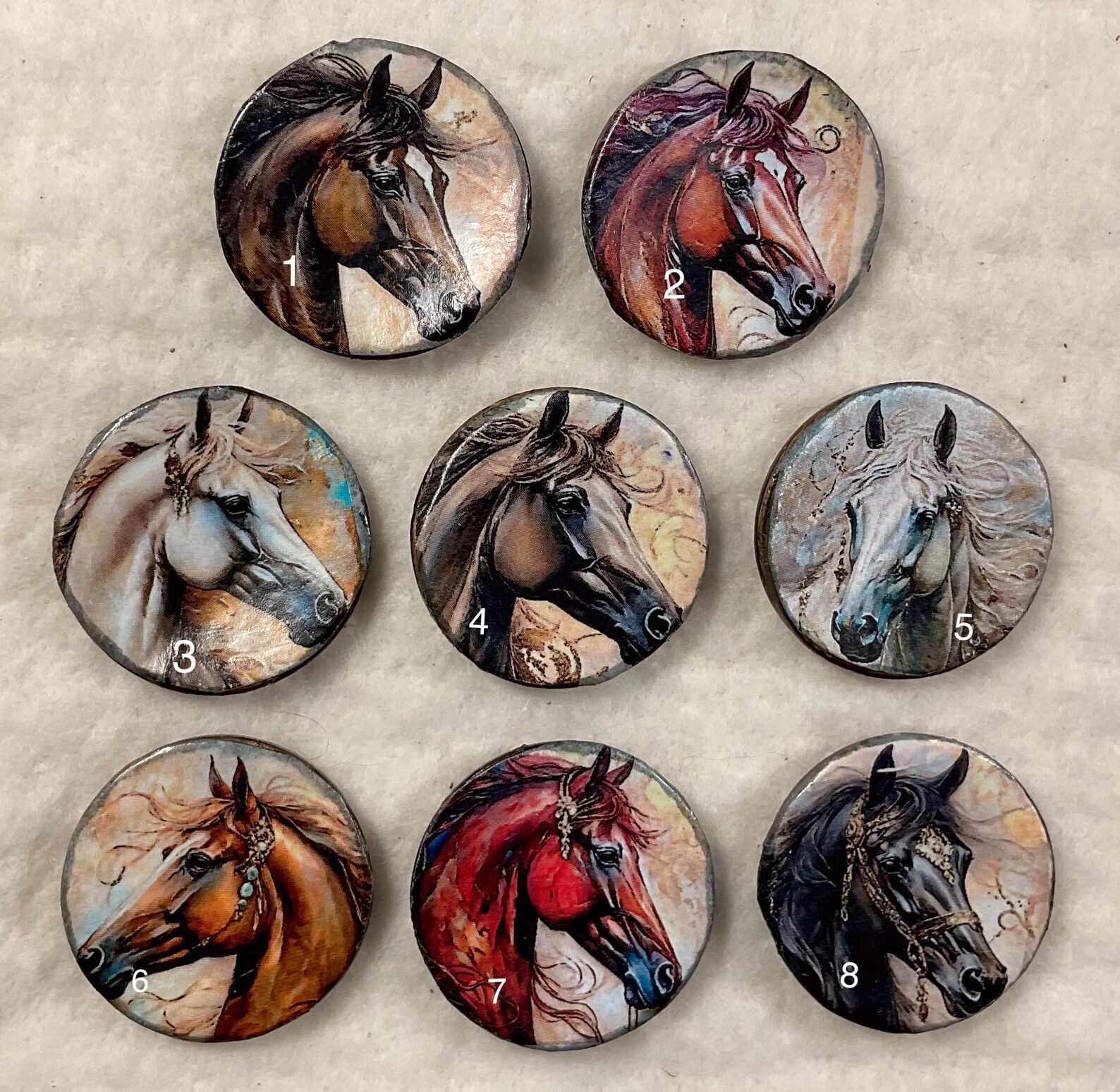 1.18” Fantasy Horse Buttons- Assorted-browns-grays-great Adirondack ...