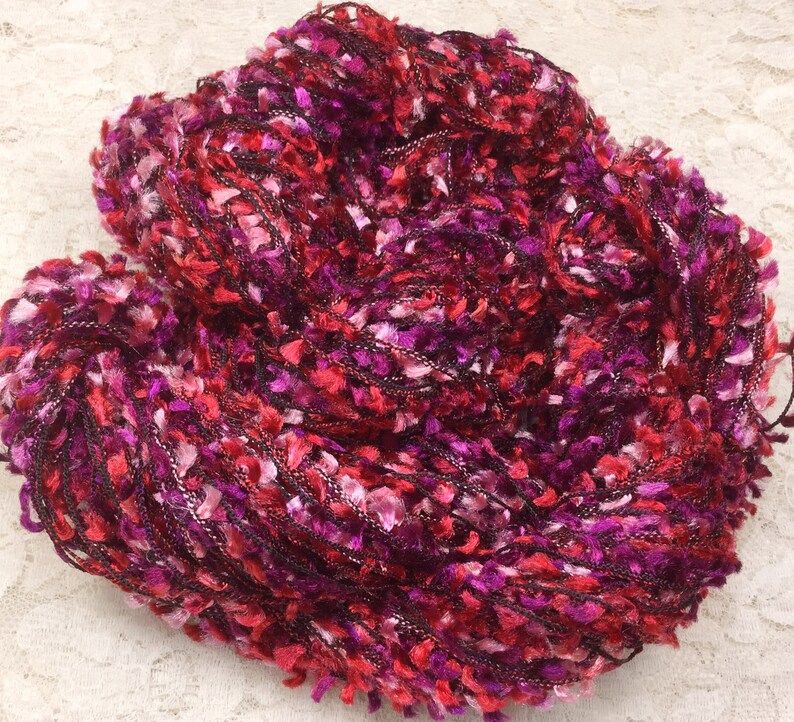 Flag Yarn Novelty 75 Yards Candy Apple Colors Knitting Embellishment Trim Flag Yarn Novelty 75 Yards Candy Apple Colors Knitting Embellishment Trim