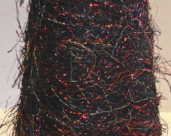 eyelash 1850 yards black red metallic per lb coned novelty yarn sale knitting, ctafts