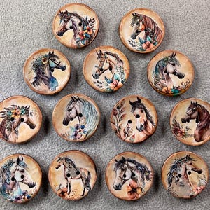 Button 1.18” boho horses assorted handcrafted embellishment clothing -accents great adirondack-price is per button
