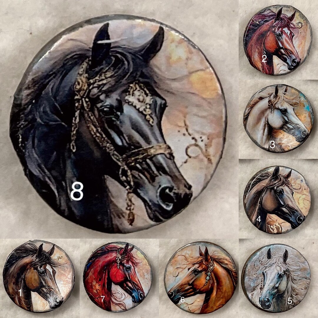 1.18” Fantasy Horse Buttons- Assorted-browns-grays-great Adirondack ...