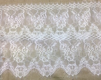 lace galloon 5" wide hand dyed bridal white sold by the yard great adirondack wedding lace trim
