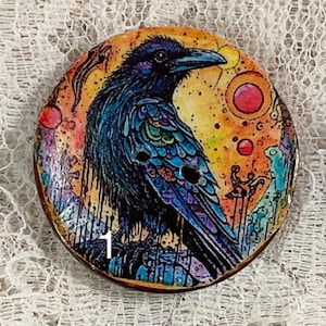 Raven Button 1.18” Buttons- Ravens -assorted- Embellishment- Clothing- -mixed Media ...