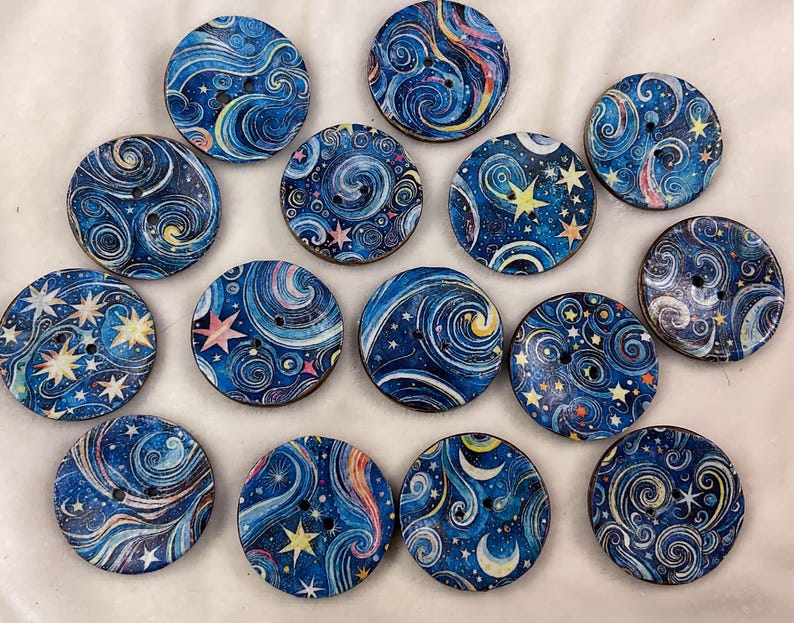 1.18” Buttons-stars and Swirls -assorted- Embellishment- Clothing ...
