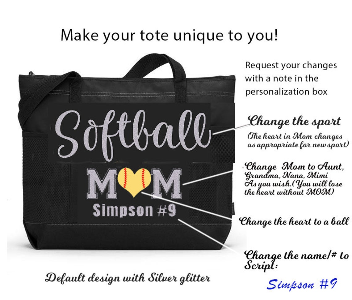 Softball MOM Sports Bag Etsy