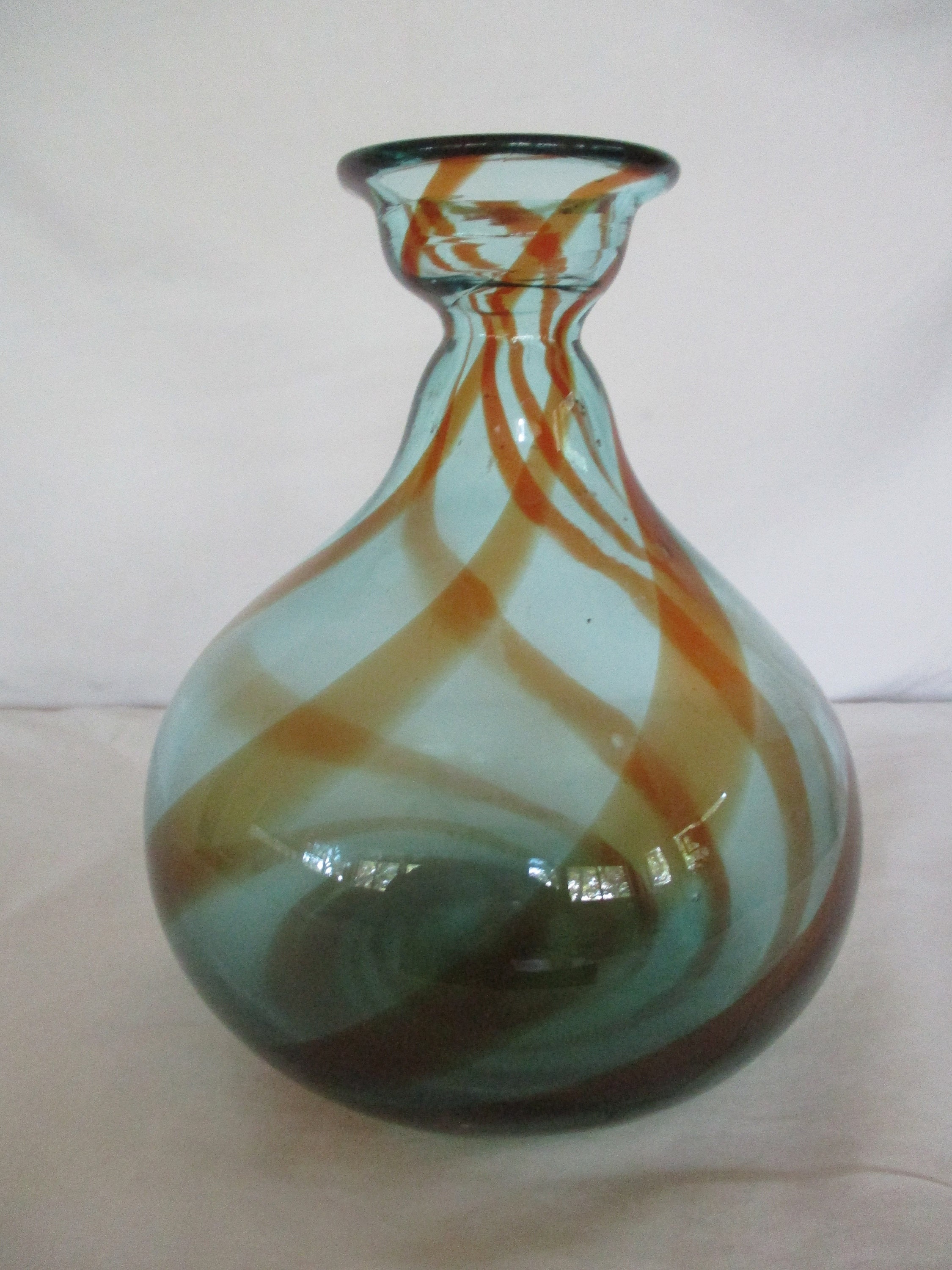 Decorative Glass Brandy Balloon Vase, rare in colour, unused and in
