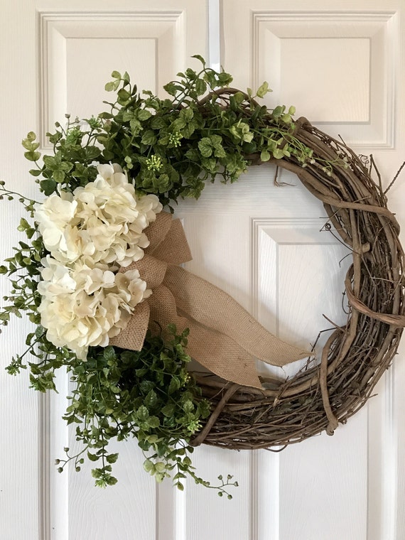 FARMHOUSE WREATH Spring Wreath Summer WreathGrapevine | Etsy