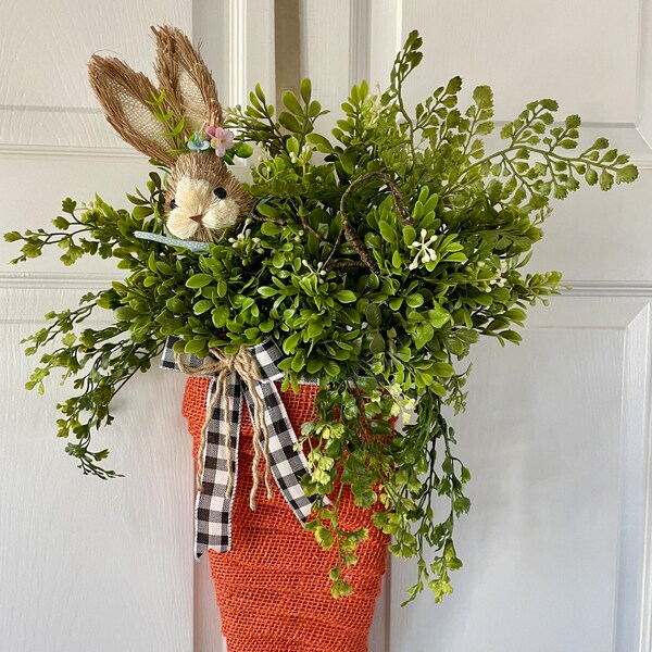 EASTER CARROT WREATH,Carrot Easter Swag,Bunny Swag,Bunny Wreath,Adorable Easter Deco,Easter,Easter Wreath,Carrot Easter Wreath,Summer Wreath