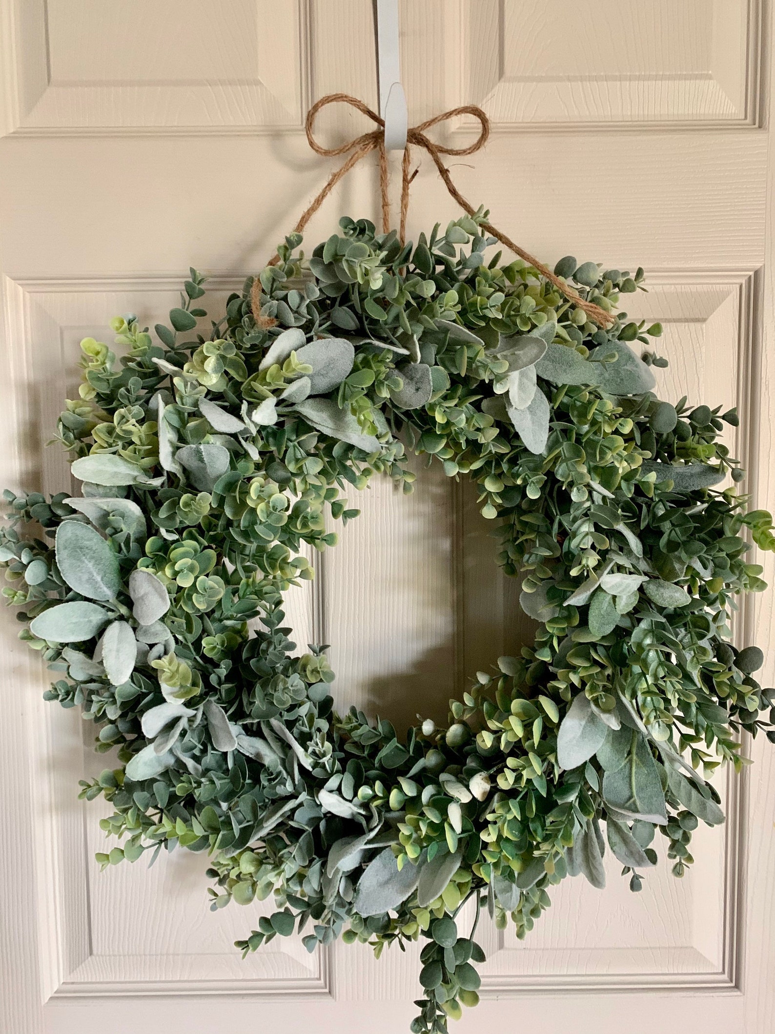 LAMBS EAR EUCALYPTUS Wreath Eucalyptus Wreathsummer Etsy