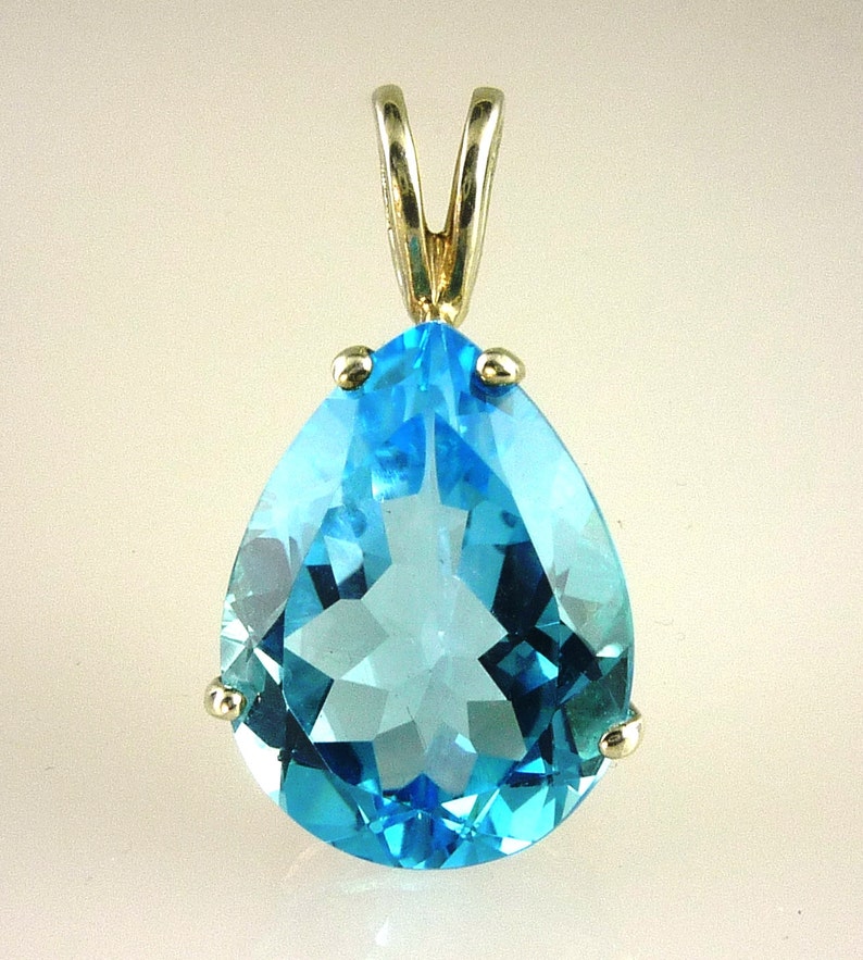 Natural Large Blue Topaz Pear Shape Pendant 19.51 Carats - Etsy