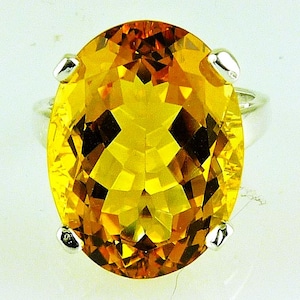 Very Large Natural Oval Cut Citrine Ring, 16X22 MM, 21.13 Carats, November Birthstone, Gift For Her, Genuine, Hand Made, Flawless