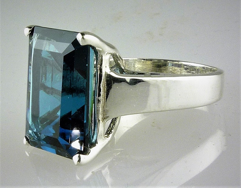 Large Genuine Emerald Cut London Blue Topaz 16X12 MM 13.88 Carats