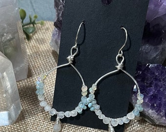 Boucles d’oreilles Pastel Dream Gemstone - Opale, Larimar, pierre de lune, aigue-marine