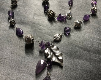 Amethyst and Silver Necklace