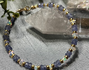 Sofia Bracelet - Tanzanite and Ethiopian Opal