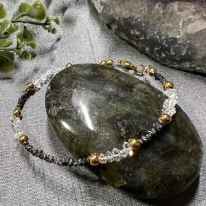 Black Diamond and Herkimer Bracelet