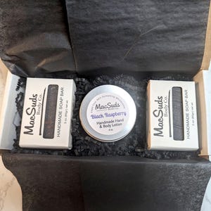 Black Raspberry Vanilla handmade bath and body gift set
