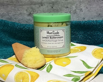 Lemon Buttercream Emulsified Sugar Exfoliating Face/Body Scrub