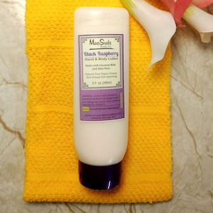 Schwarze Himbeere Vanille Hand & Körperlotion: Handgemachte, feuchtigkeitsspendende Hautpflege