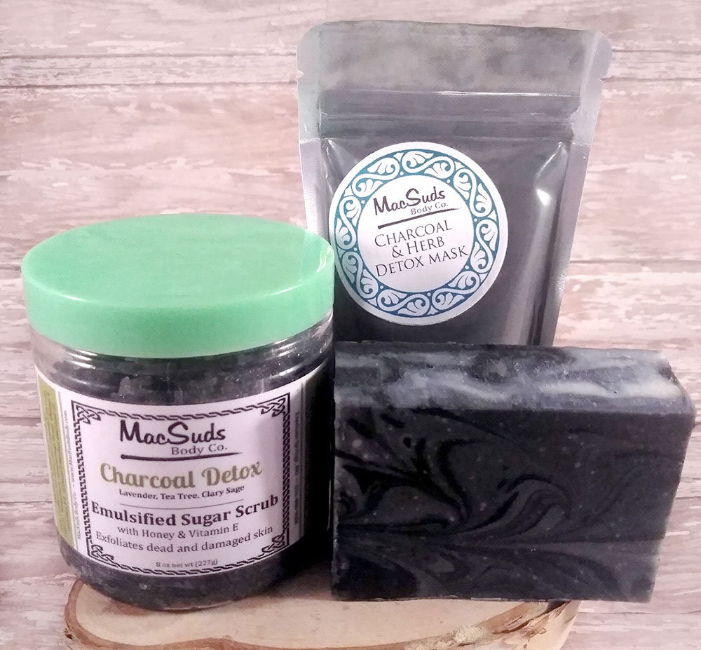 Facial Gift Set Face mask Sugar Scrub Activated Charcoal Etsy