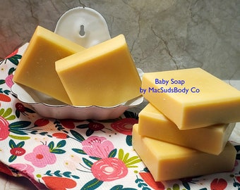 Baby Handmade Bar Soap with carrots and whole milk, fragrance free, unscented