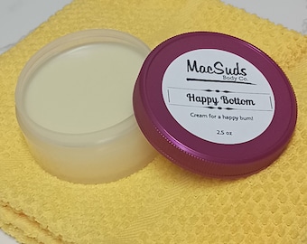 Happy Bottom diaper rash balm, fragrance free, unscented