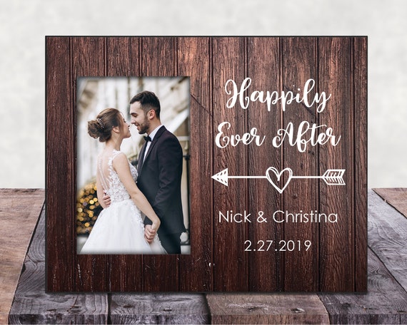 Wedding or christmas gift Newlywed picture frame Bridal Shower gift Wedding photo frame