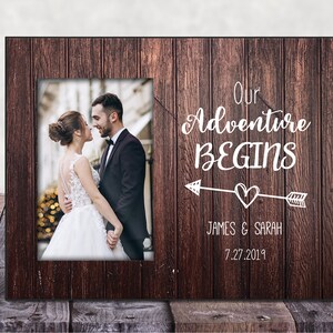 Wedding or christmas gift Newlywed picture frame Bridal Shower gift Wedding photo frame