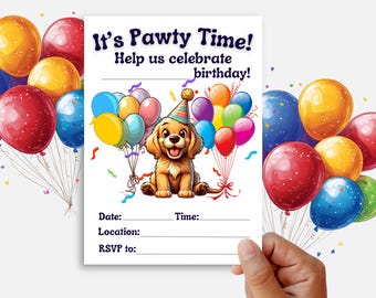 Dog Birthday Party Invitation: Printable Puppy Theme (PDF, PNG, JPG)