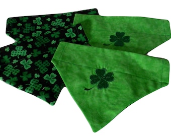 Over-the-collar Reversible Bandana Lucky Dogs and Shamrocks St. Patrick's Day