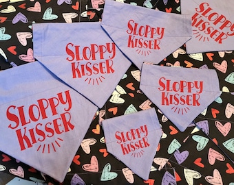 Sloppy Kisser Valentine's Day Reversible Over-the-collar Bandanas