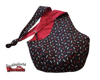 Pet Sling Cozy Companion - Tossed Dog Bones Edition