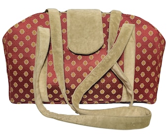 Pet Purse in Earthy Tones: Burnt Umber with Timeless Brass Medallions