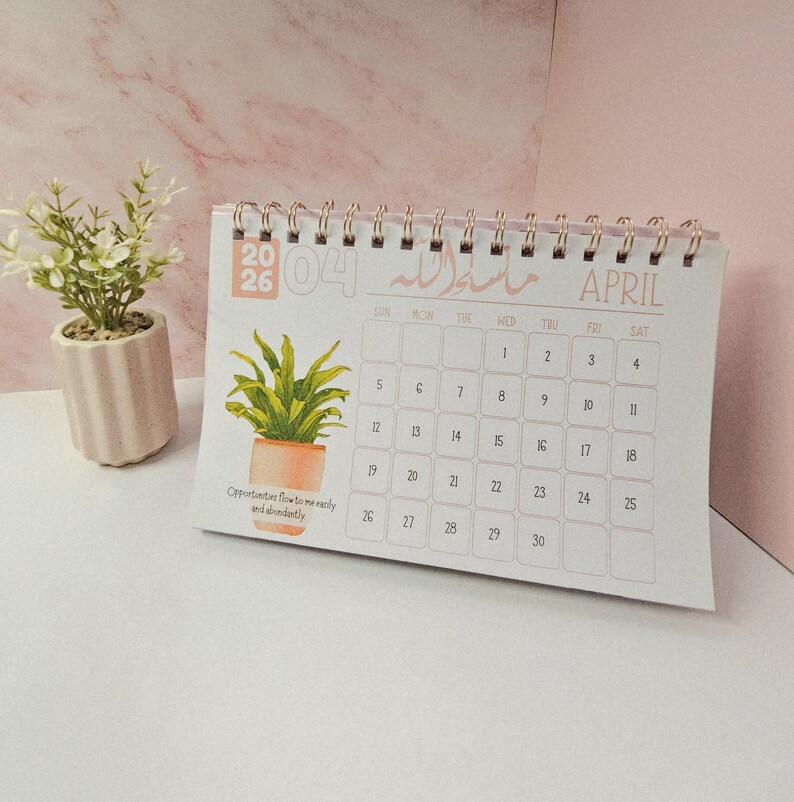 Arabic Desk Calendar for Home Office_12 Month Islamic Ramadan Calendar ...